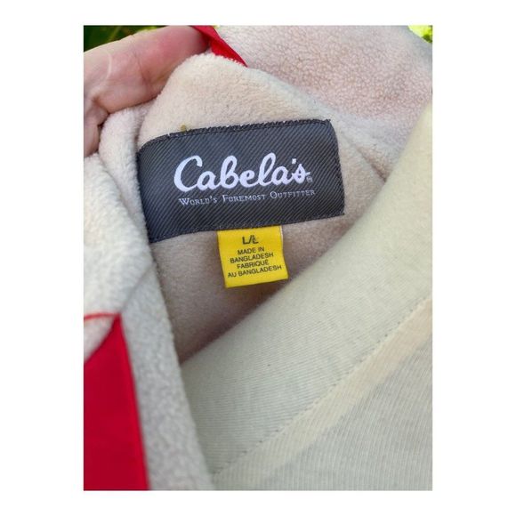 Cabela's Red Fall Jacket Fleece Lined Full Zip Sz L - Picture 2 of 13